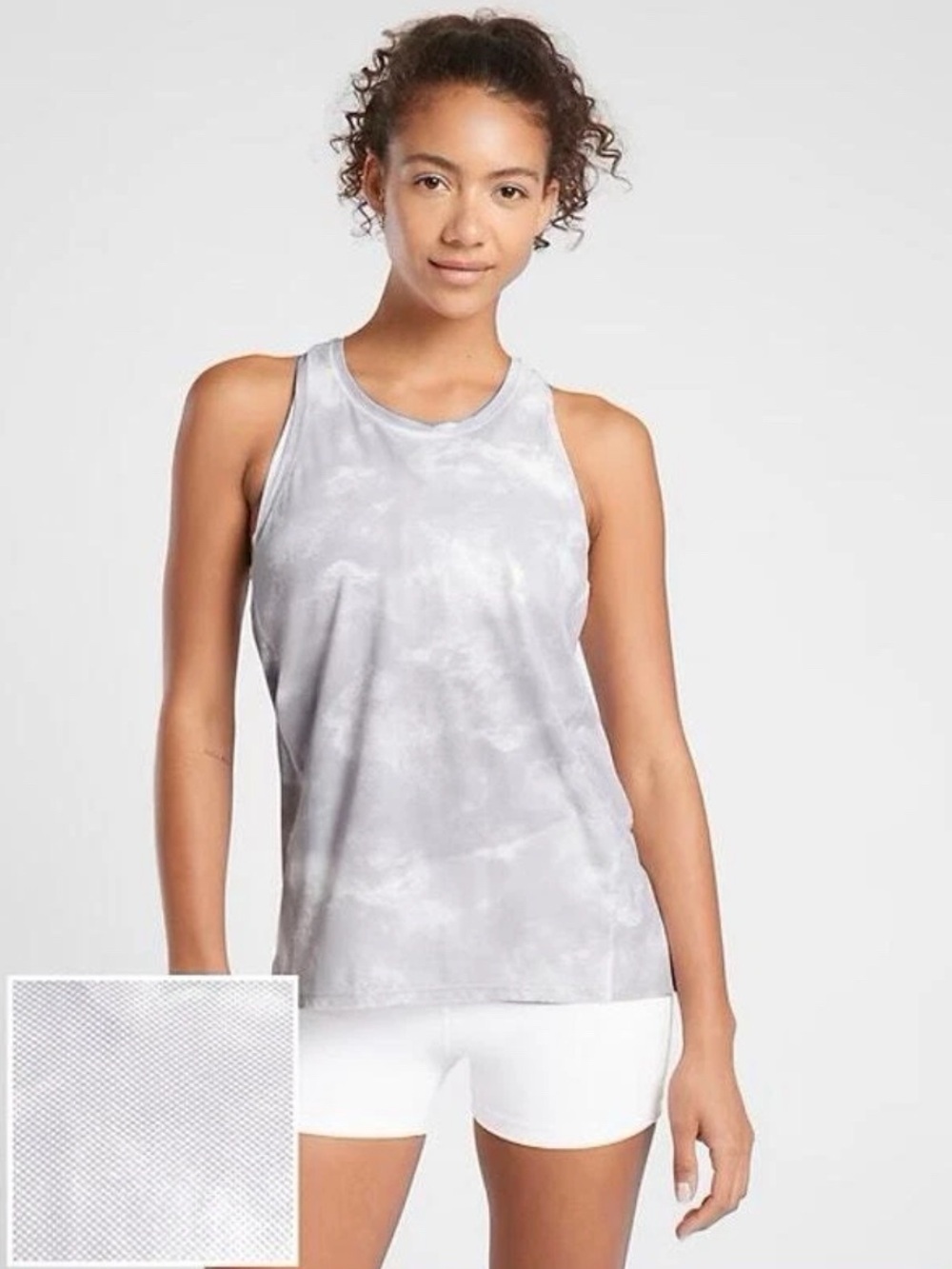 ATHLETA Ultimate Train Printed Tank Top - Gray Camouflage Size Small